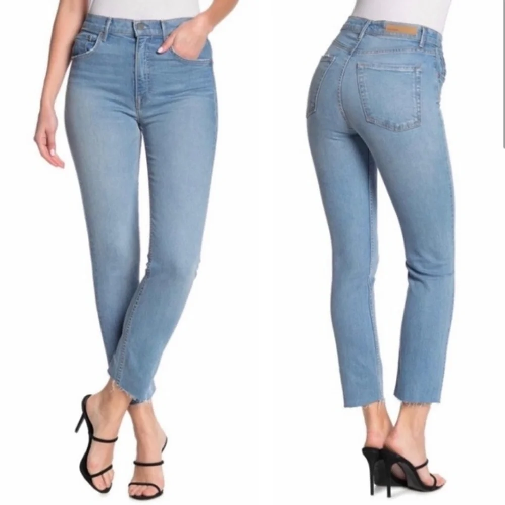 GRLFRND Reed High Rise Slim Crop Jeans Holding